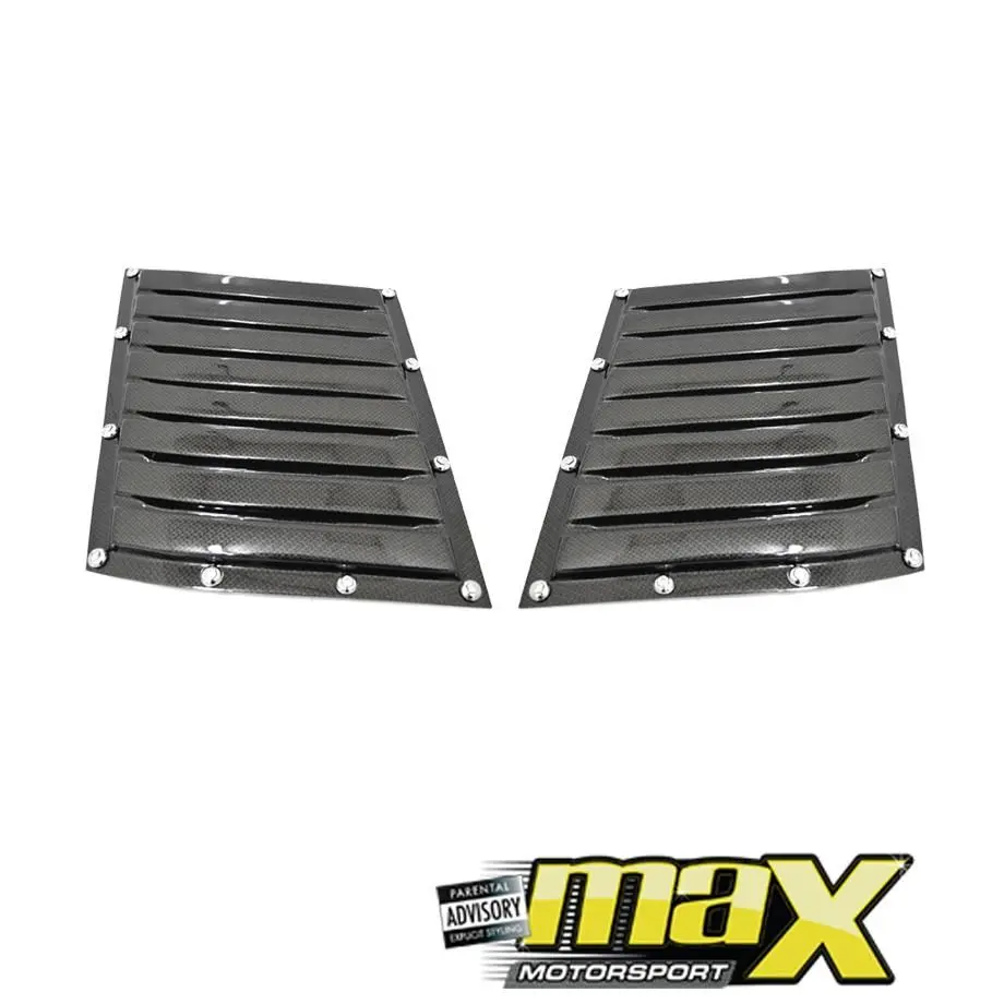 Universal Carbon Fibre Bonnet Vents With Chrome Studs 1