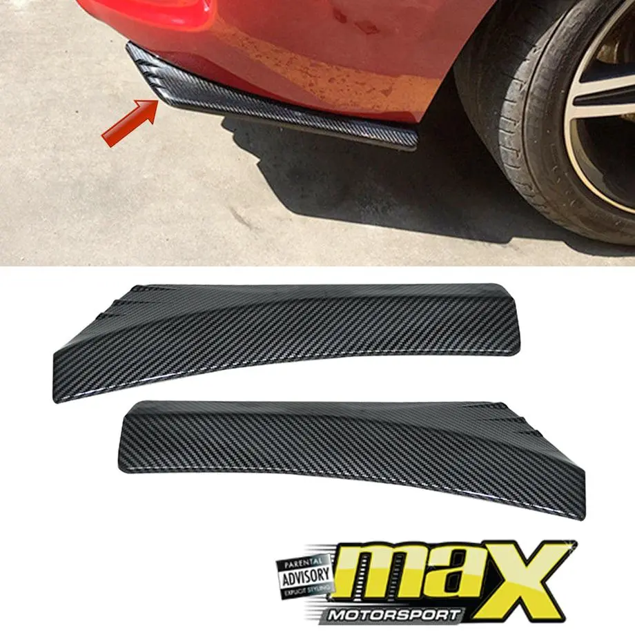 Universal Carbon Look Rear Bumper Corner Splitters 1