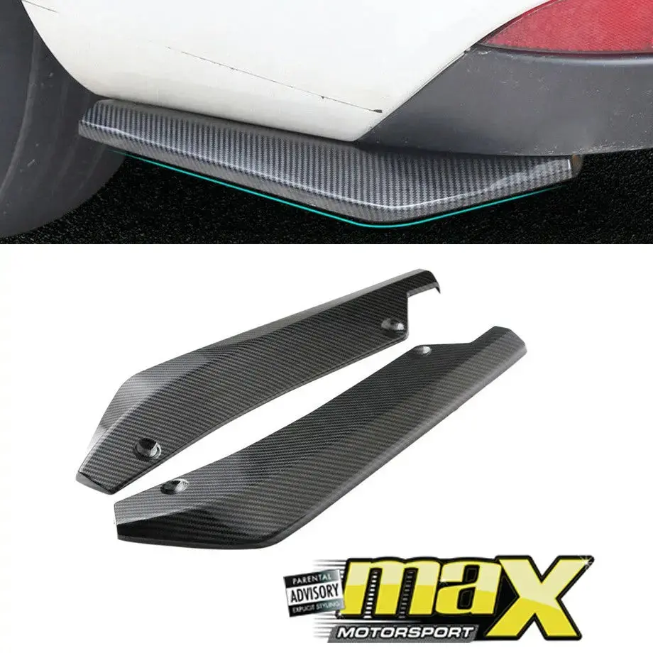 Universal Carbon Look Rear Bumper Corner Splitters 1