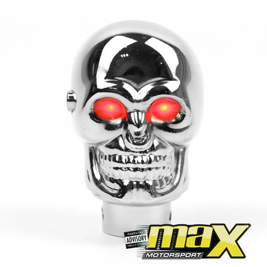 Universal Chrome Light Up Skull Gear Knob - Red 1