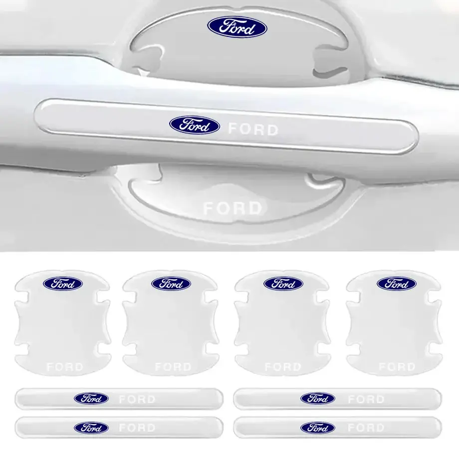 Universal Ford Transparent Silicone Door Handle Cover Protector Set (8Pc) 1