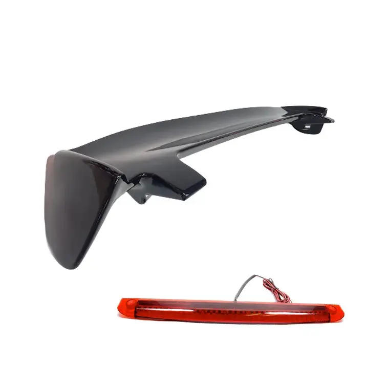 Universal Gloss Black Hatchback Roof Spoiler With Brake Light 1