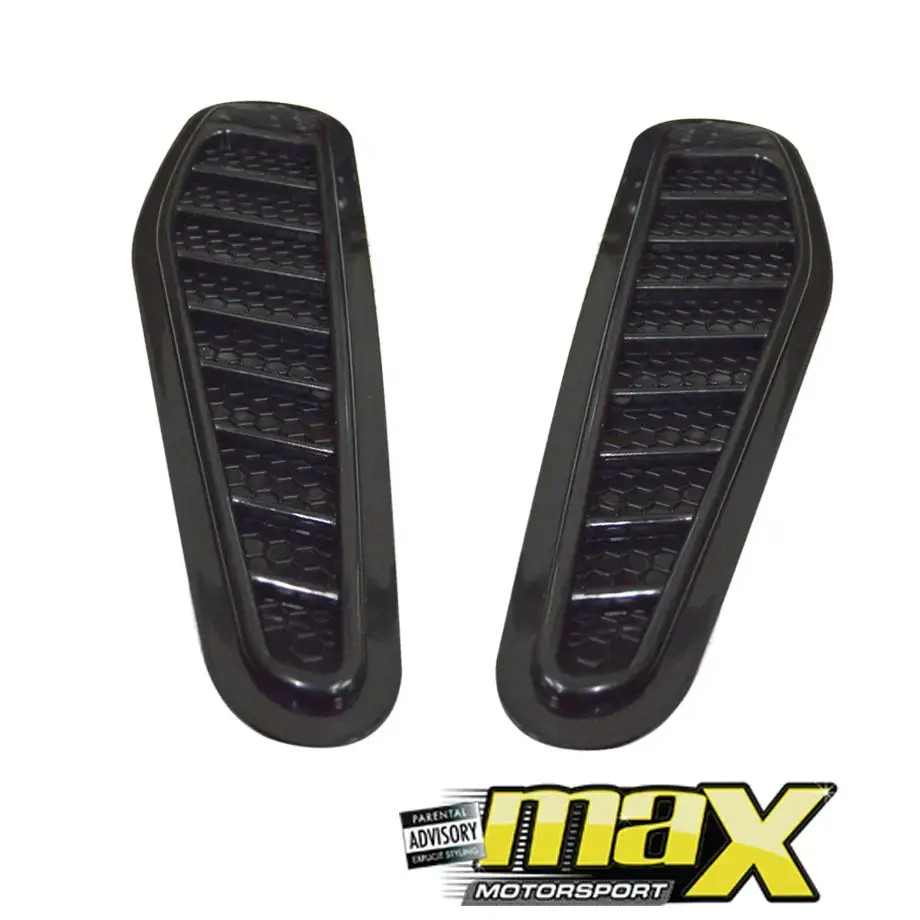 Universal Gloss Black Plastic Bonnet Vents 1