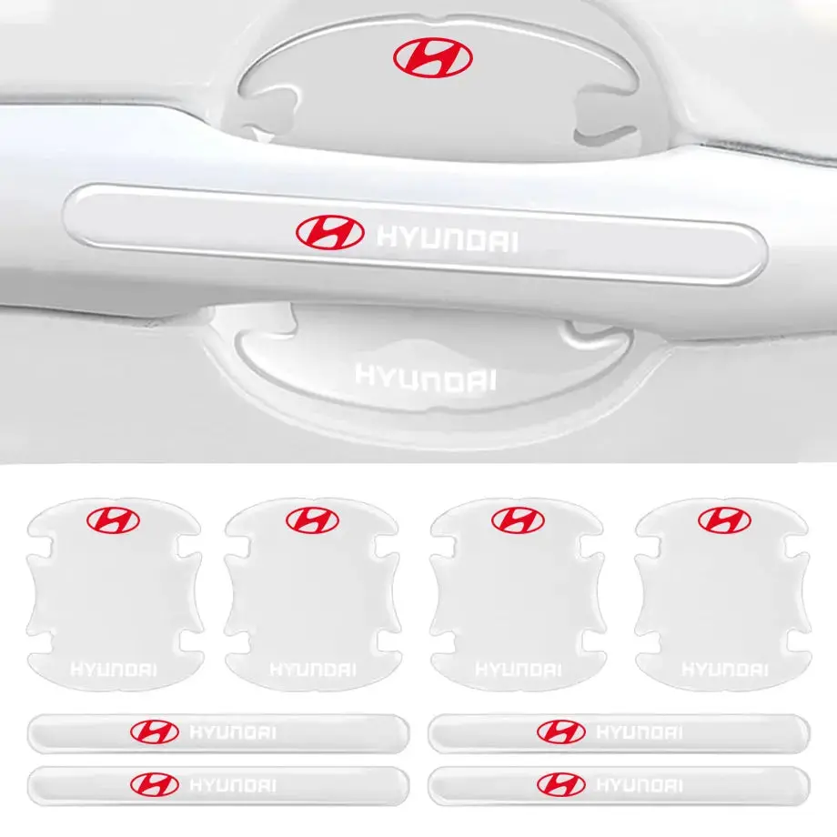 Universal Hyundai Transparent Silicone Door Handle Cover Protector Set (8Pc) 1