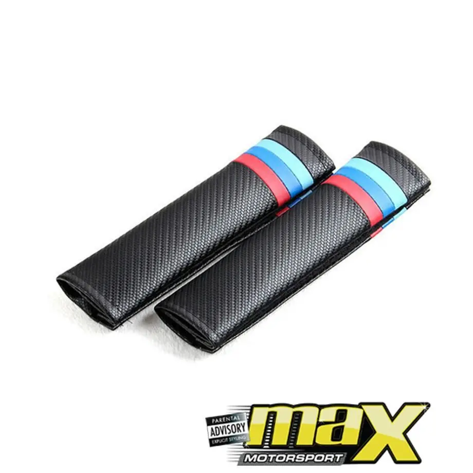 Universal M-Sport Stripe Seatbelt Pads (Carbon Look) 1