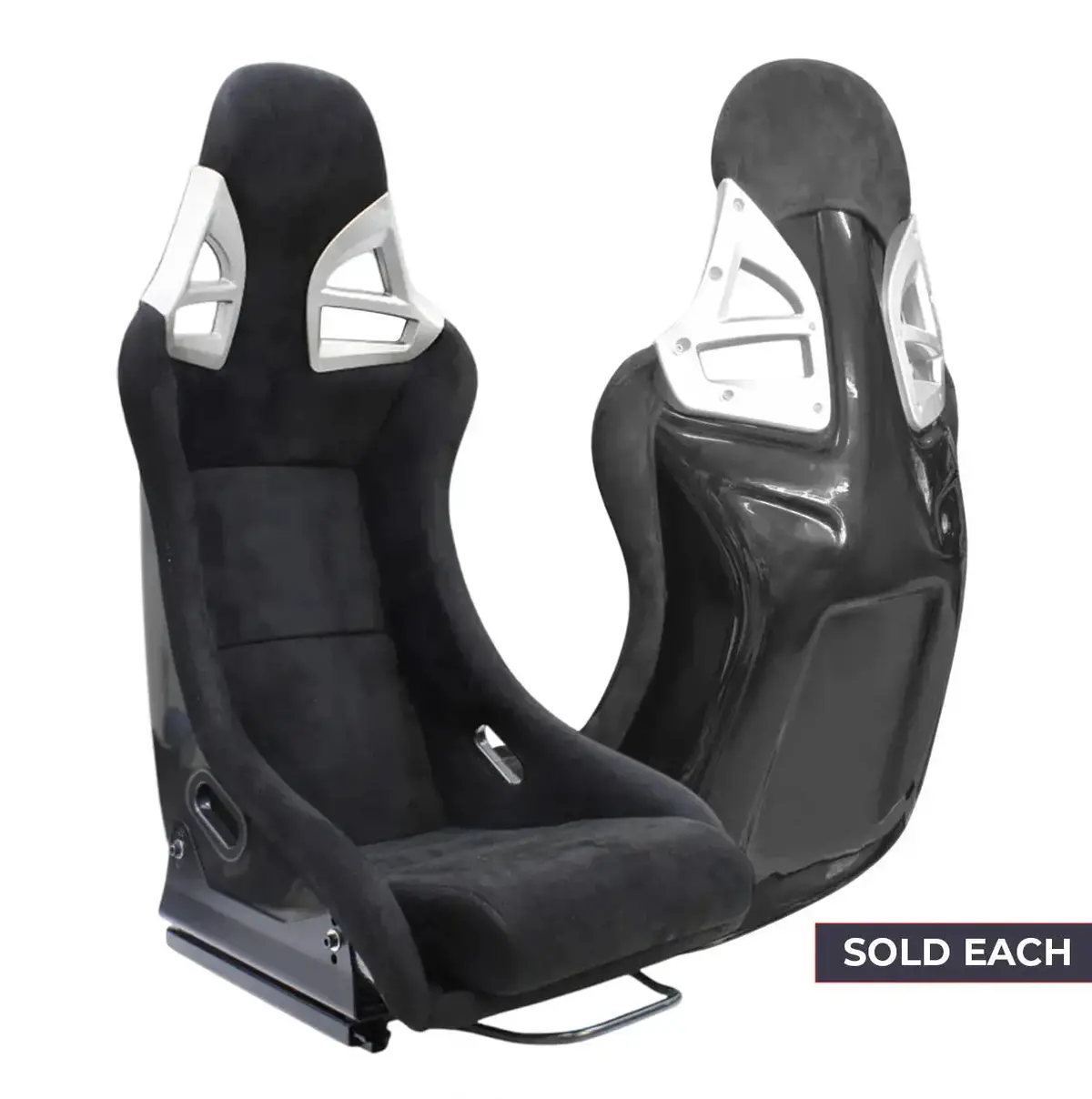 Universal Carrera Gt Style Non-Reclinable Bucket Racing Seats With Gloss Black Frame (Each) 1