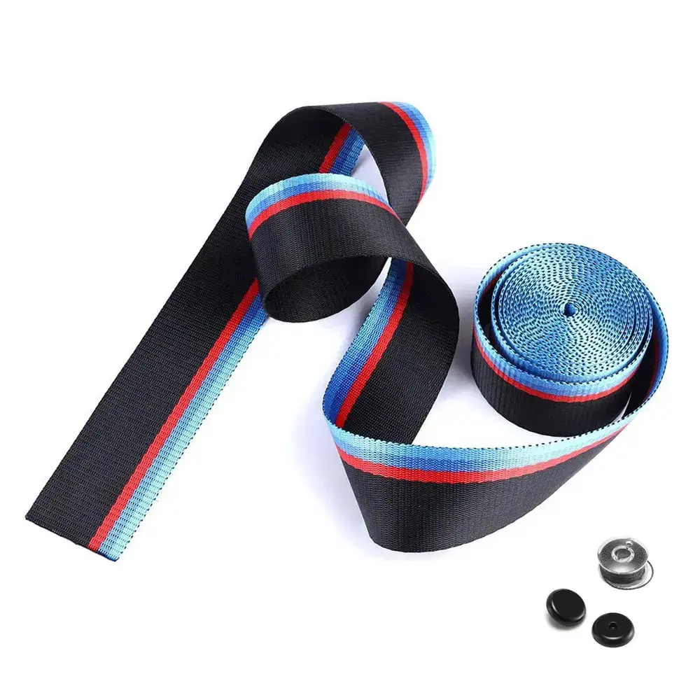 Universal Polyester Webbing Seat Belt Harness Strap - Bm Performance Stripe 1