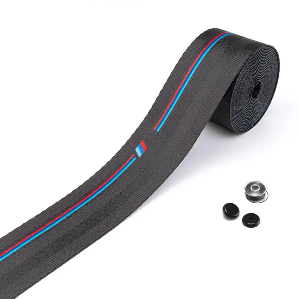 Universal Polyester Webbing Seat Belt Harness Strap - Bm Performance Stripe 1