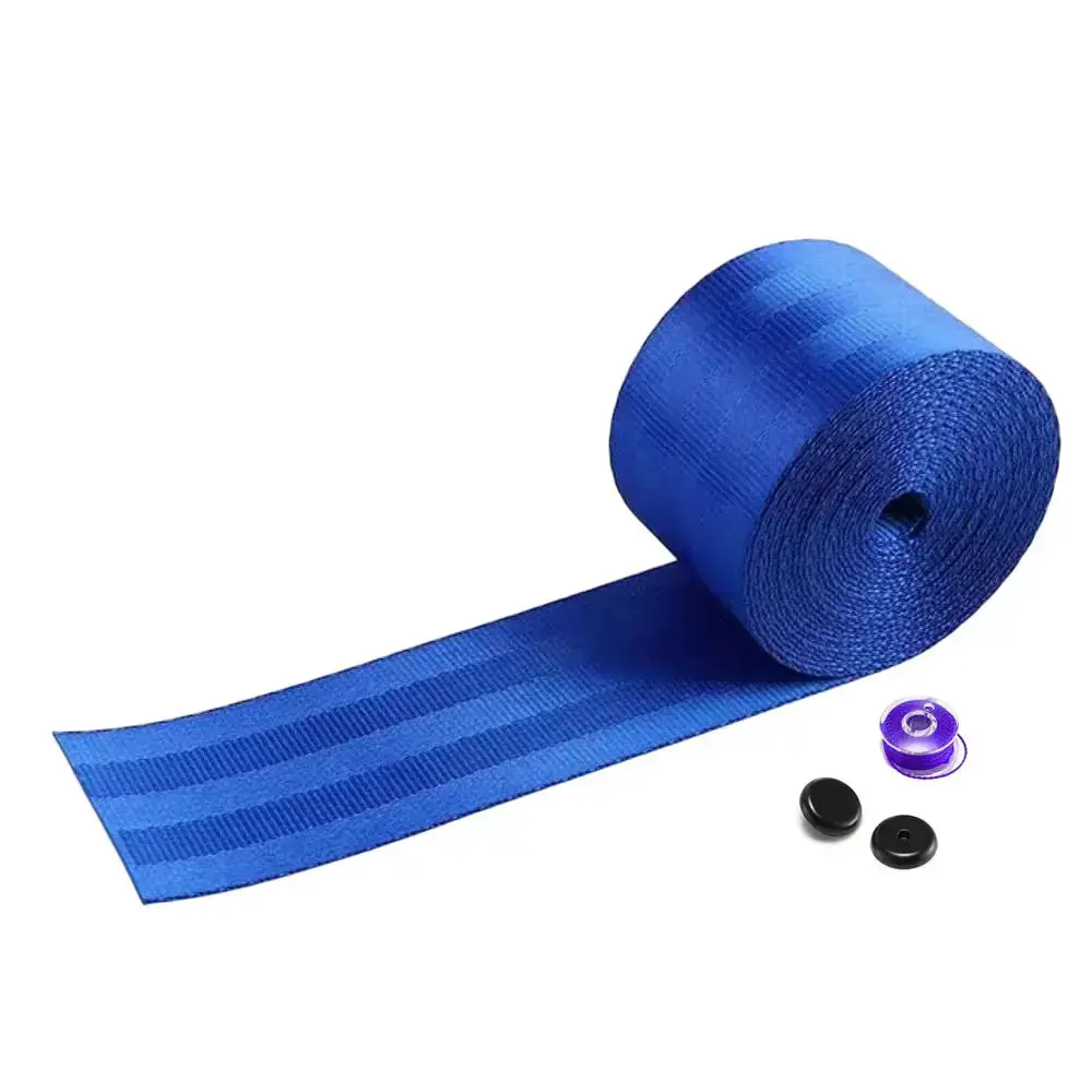 Universal Polyester Webbing Seat Belt Harness Strap - Blue 1