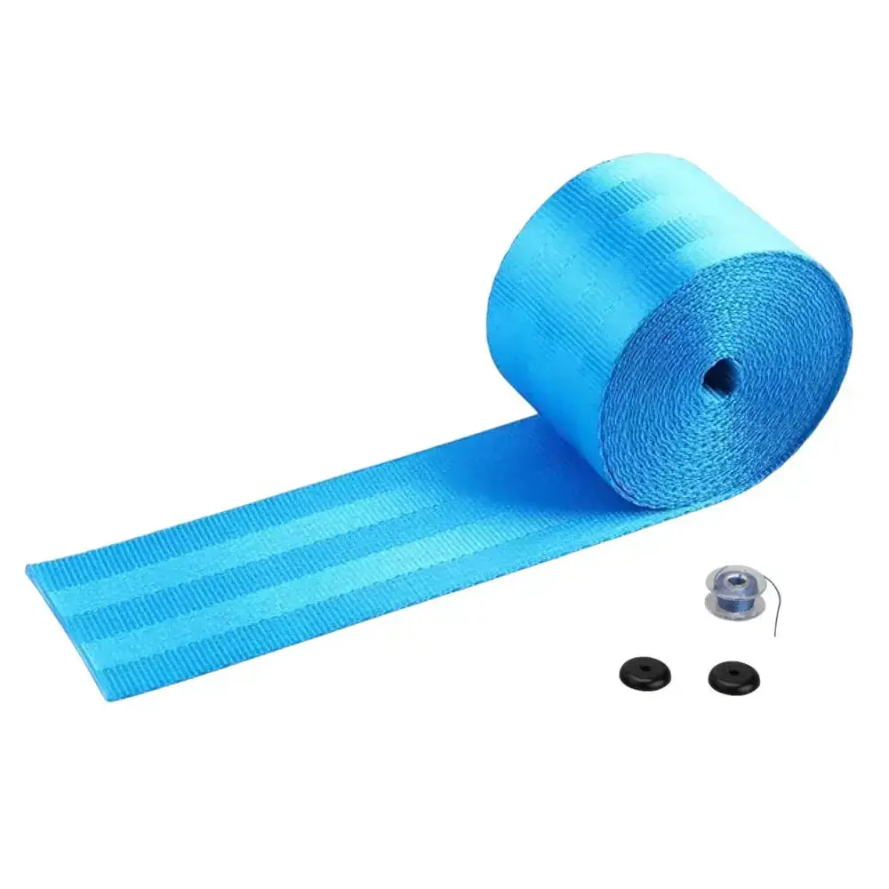 Universal Polyester Webbing Seat Belt Harness Strap - Light Blue 1