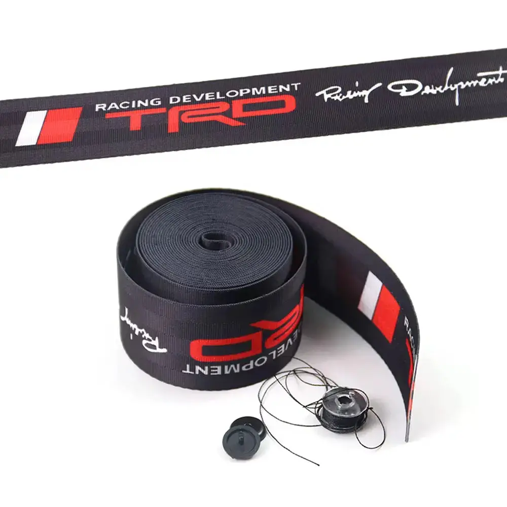 Universal Polyester Webbing Seat Belt Harness Strap - Trd (Black) 1