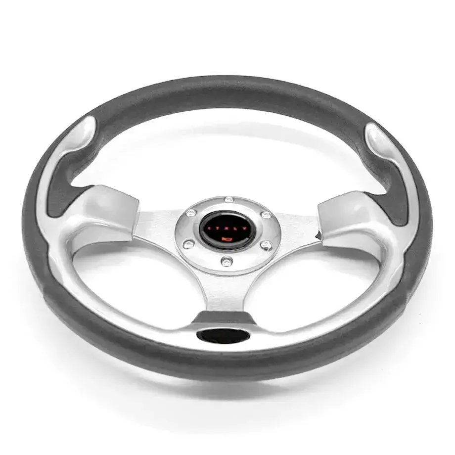 Universal Racing Style Steering Wheel - Silver 1