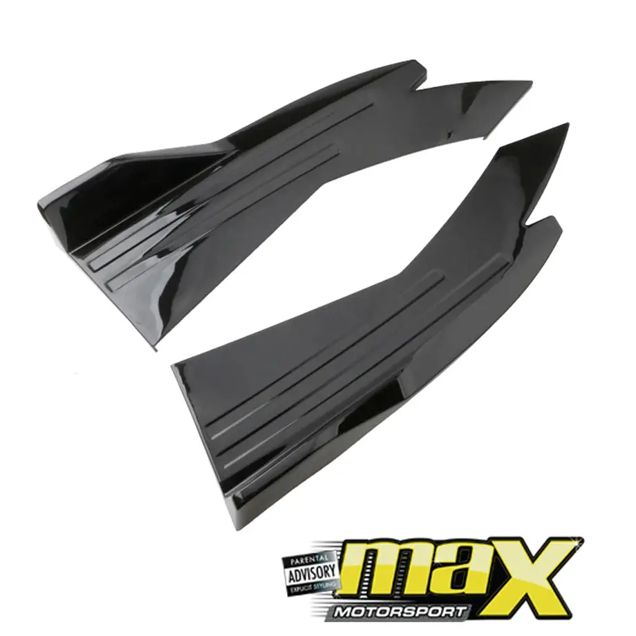 Universal Gloss Black Rear Bumper Splitters 1