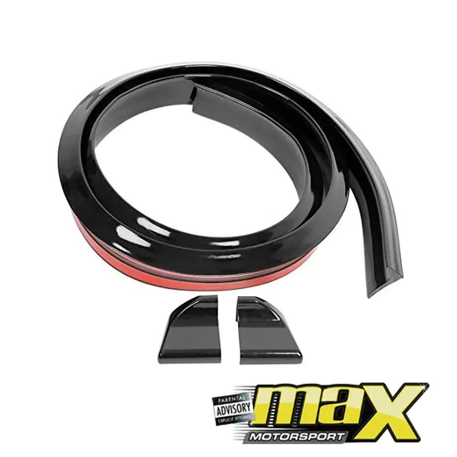 Universal Rubber Boot Spoiler With Caps (Gloss Black) 1