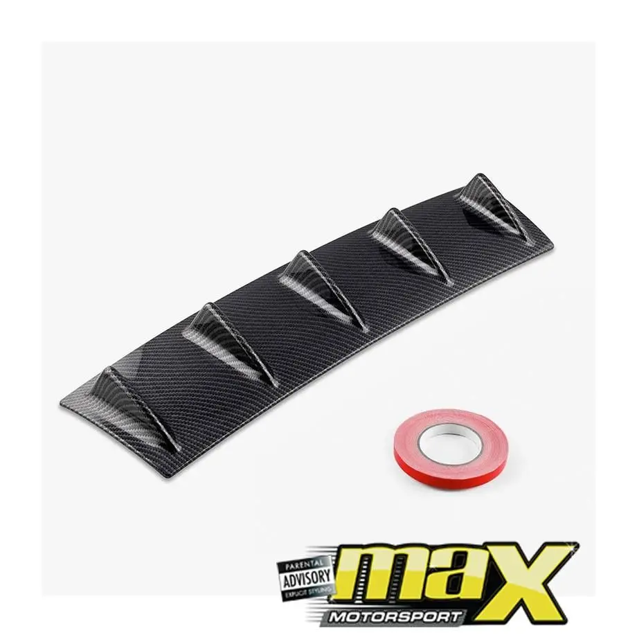 Universal Shark Fin 5 Wing Carbon Look Rear Bumper Diffuser 1