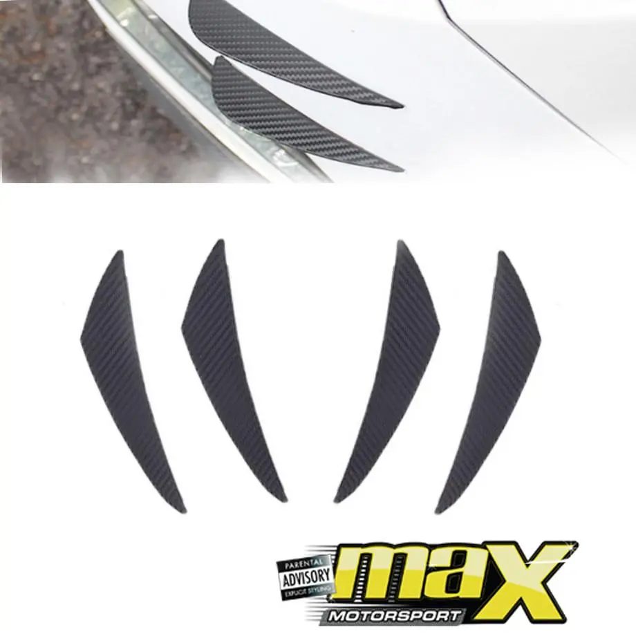 Universal Stick-On 20Cm Carbon Look Bumper Canards (4-Pc) 1