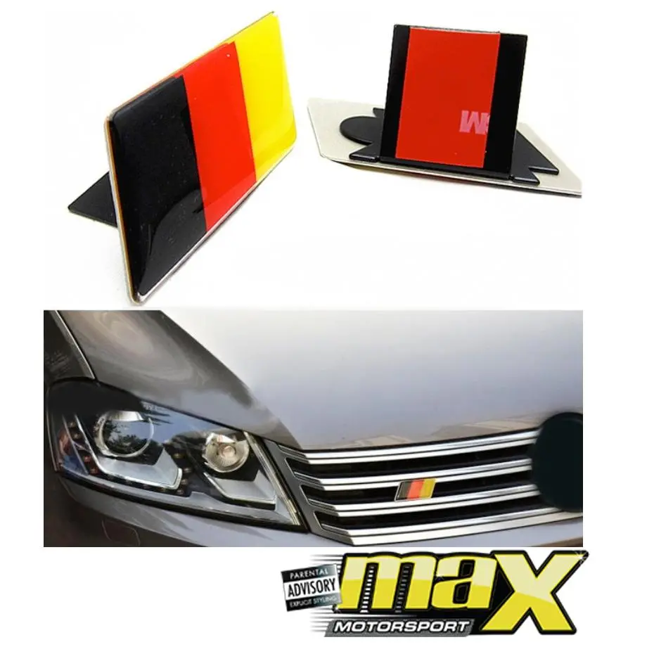 Universal Stick-On German Flag Grille Badge 1