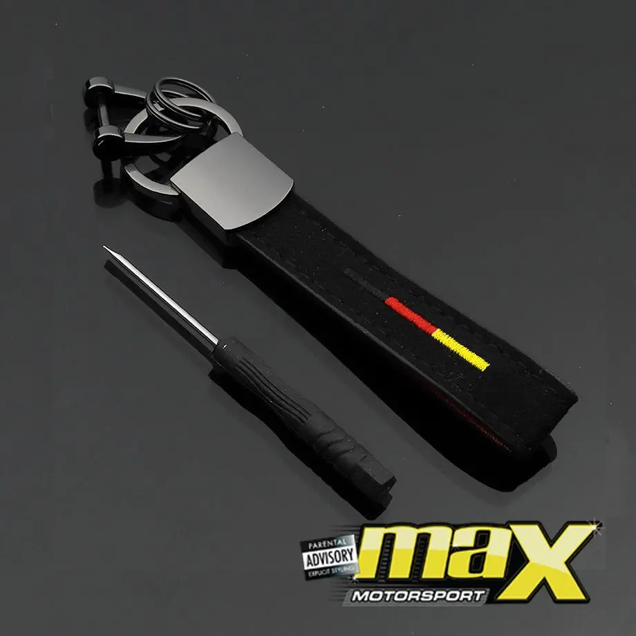 Universal Suede Key Ring - German Stripe 1
