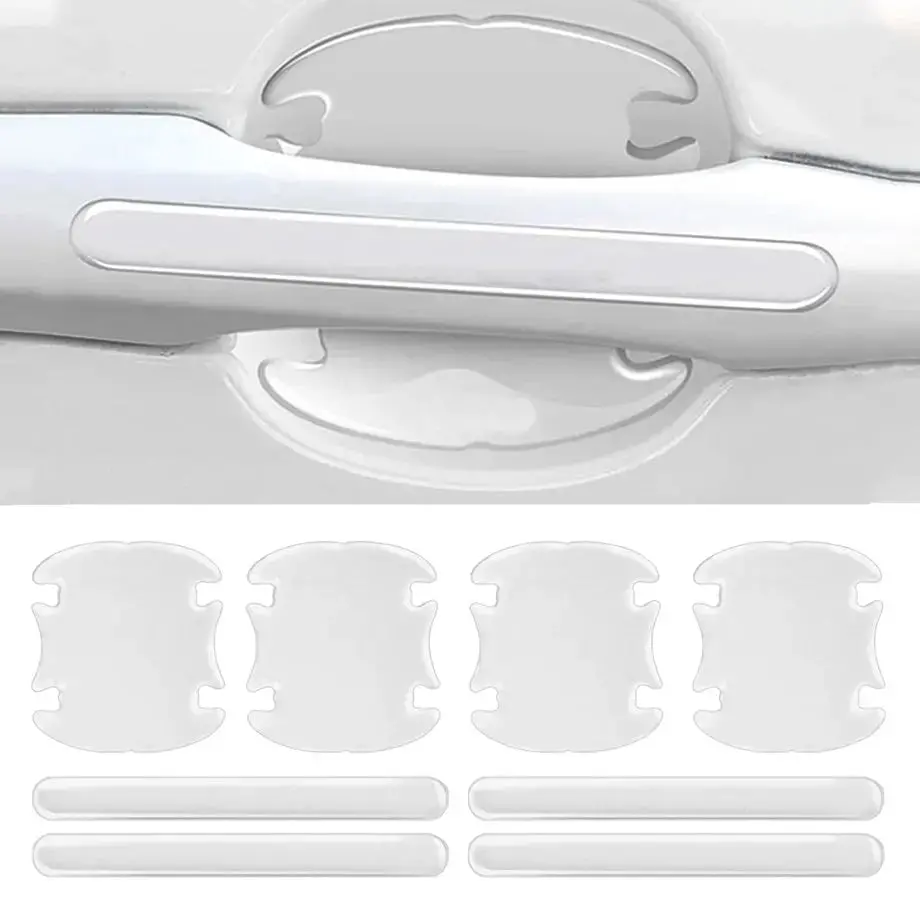 Universal Transparent Silicone Door Handle Cover Protector Set (8Pc) 1