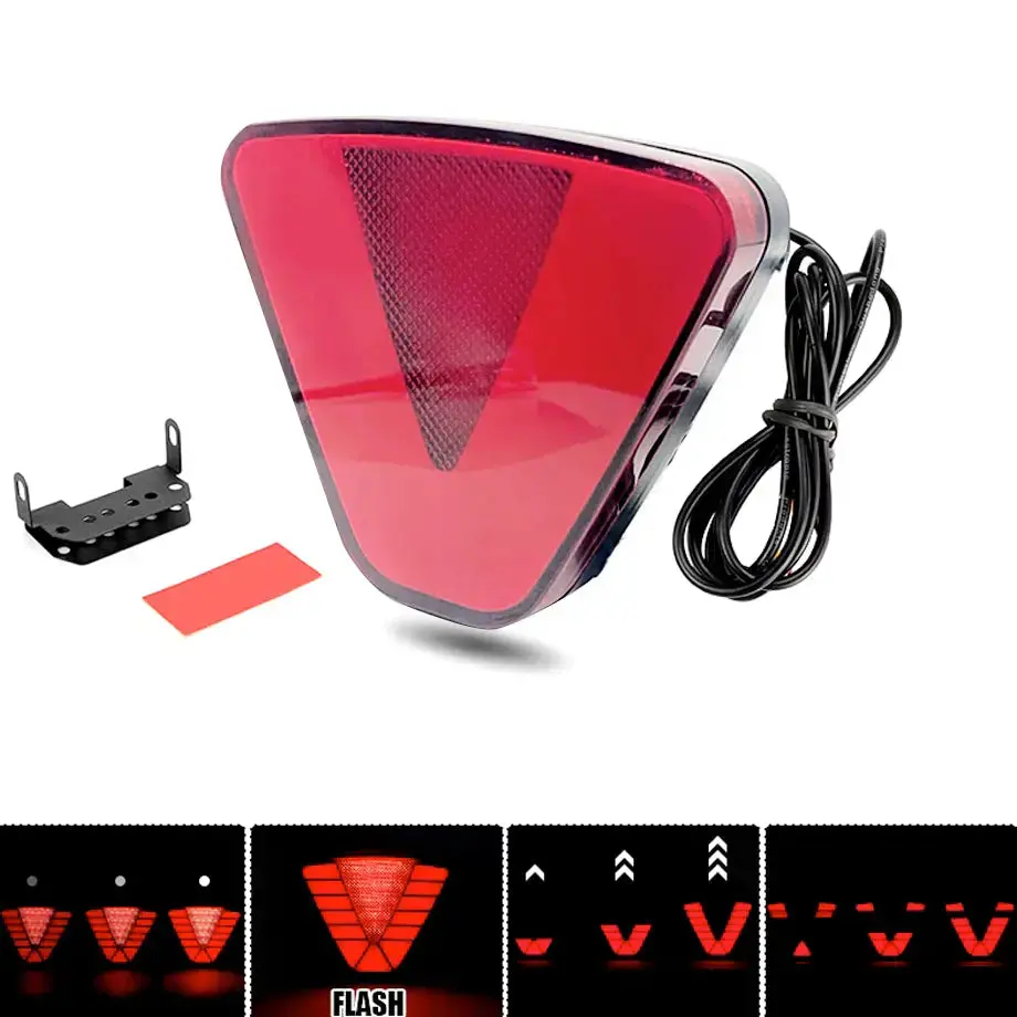 Universal Triangular F1 Style Smoked Red Led Brake Light - Type C 1