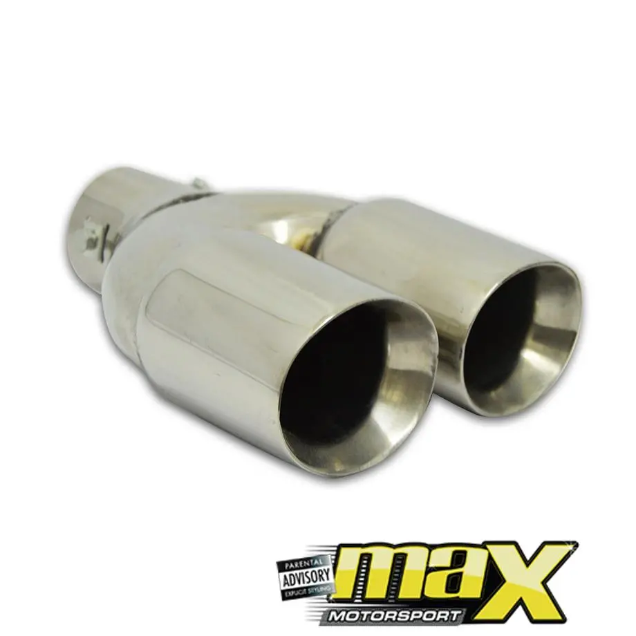 Universal Twin Angled Cut Double Exhaust Tailpipe (60Mm Outlet) 1