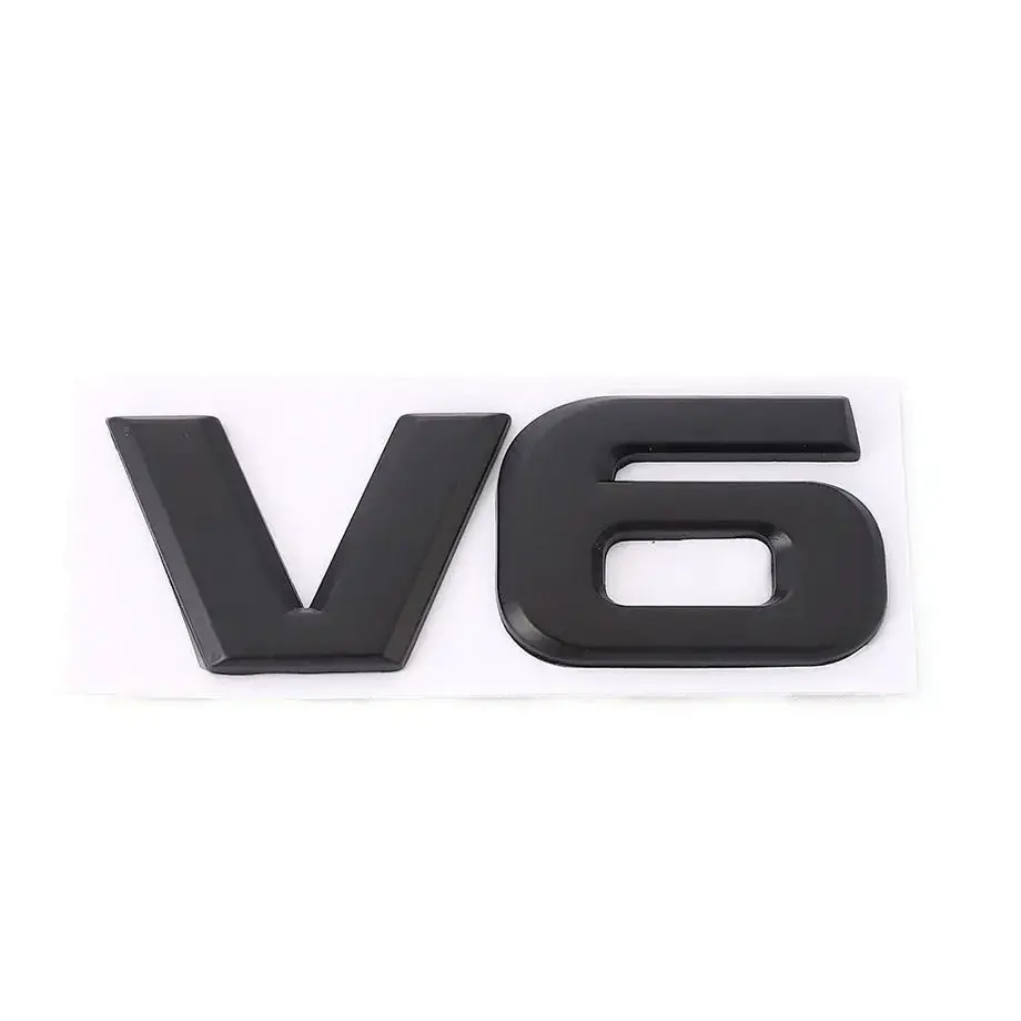Universal V6 Matte Black Metal Badge 1