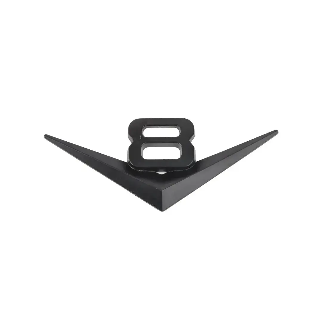 Universal V8 Matte Black Metal Badge 1