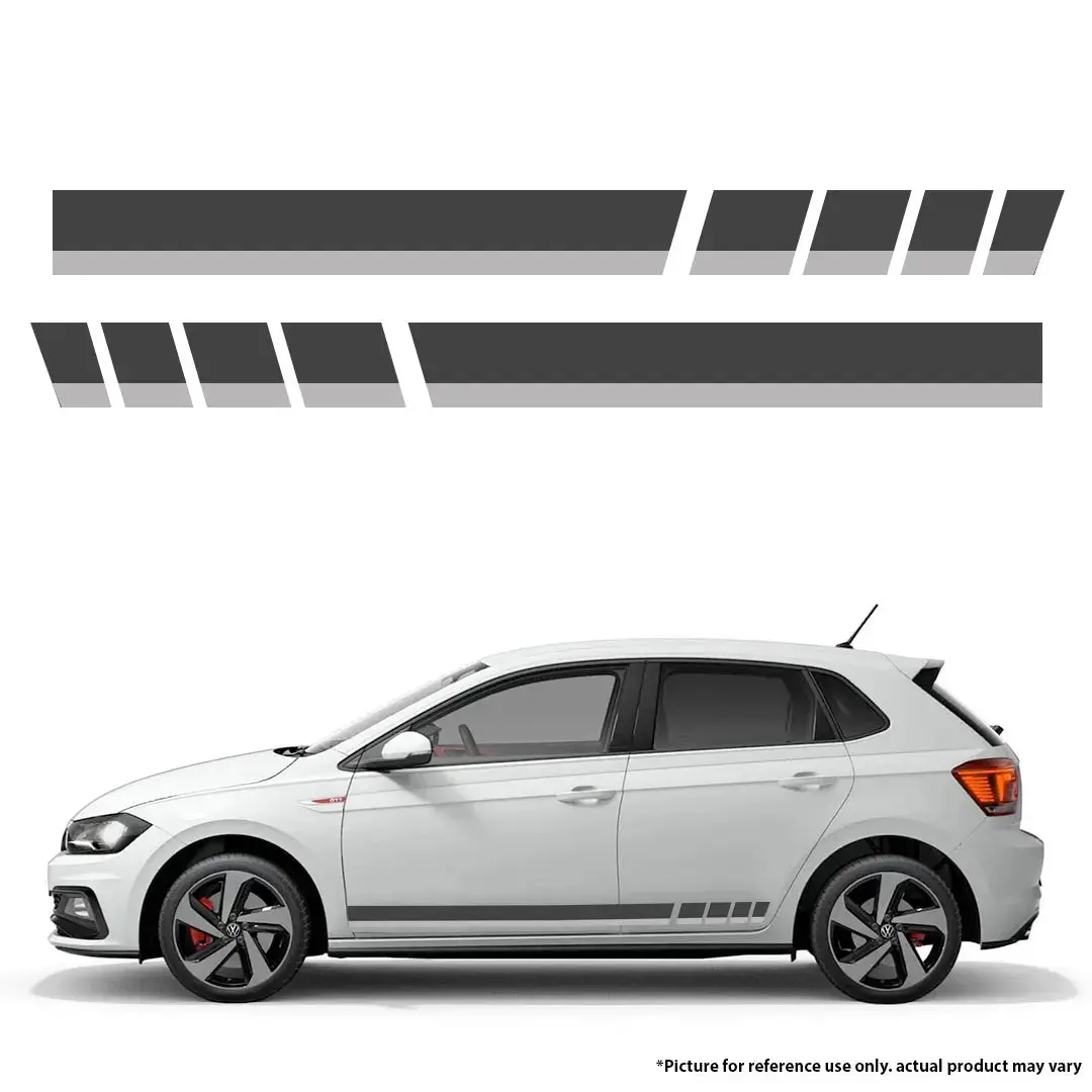 Universal Vw Polo Gt Style Stripe Sticker Kit (Silver & Grey) 1