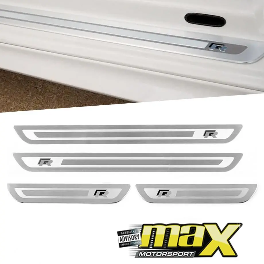 Universal Vw R Logo Aluminium Door Step Sills 1