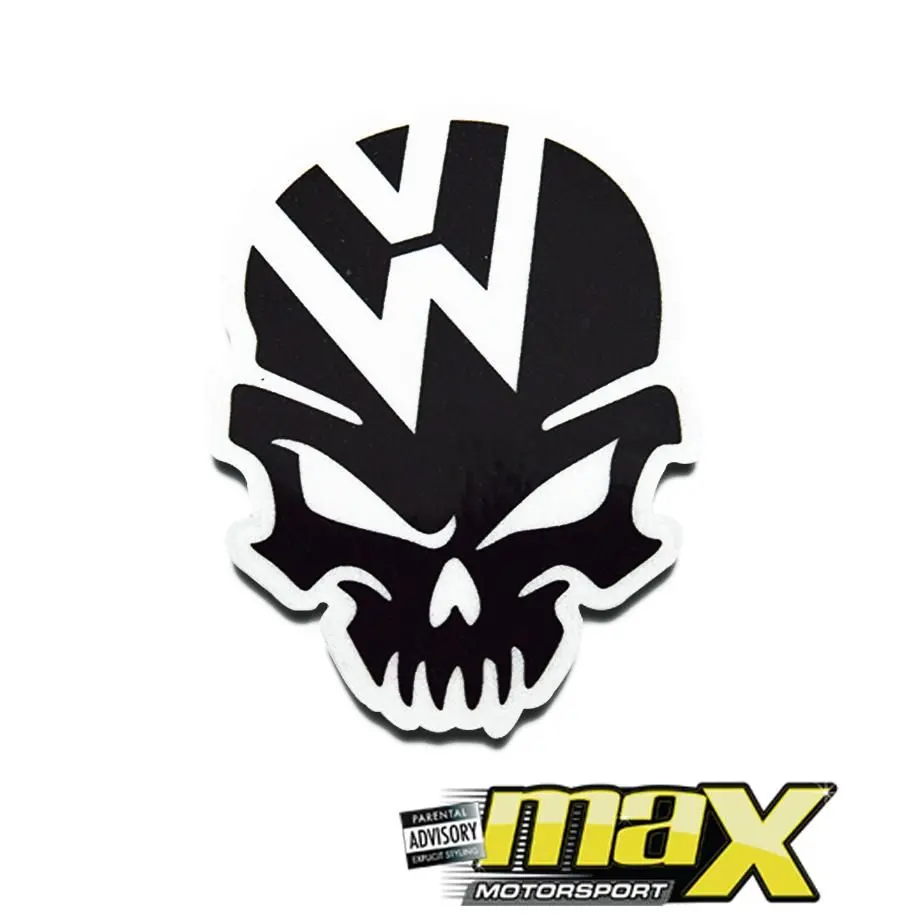 Universal Vw Skull Vinyl Sticker 1