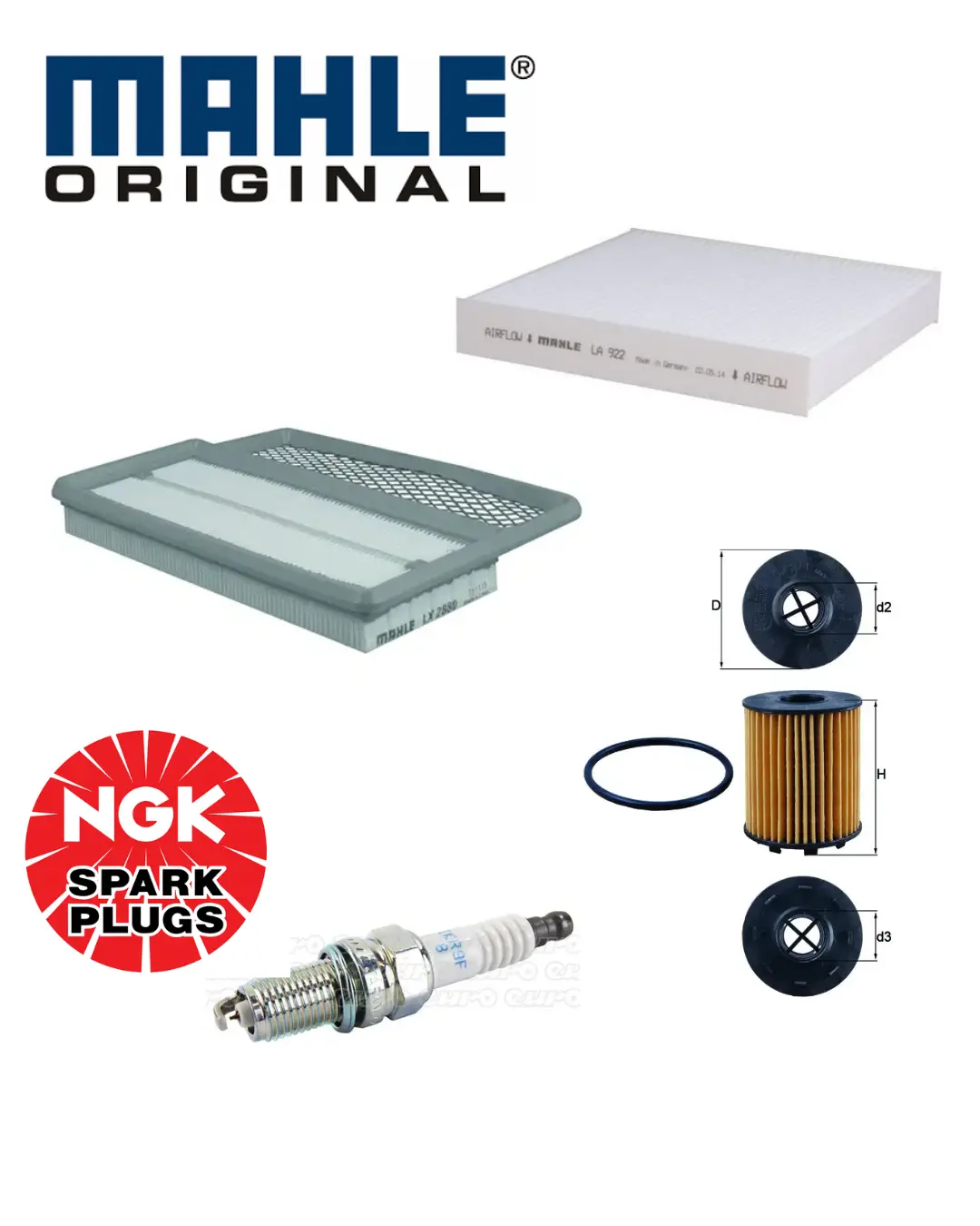 Abarth 500/595/695 Service Kit Mahle (After 13/09/2011) 1