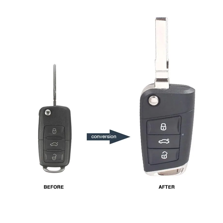 Suitable To Fit - Vw 3-Button Conversion Blank Switch Blade Key 1