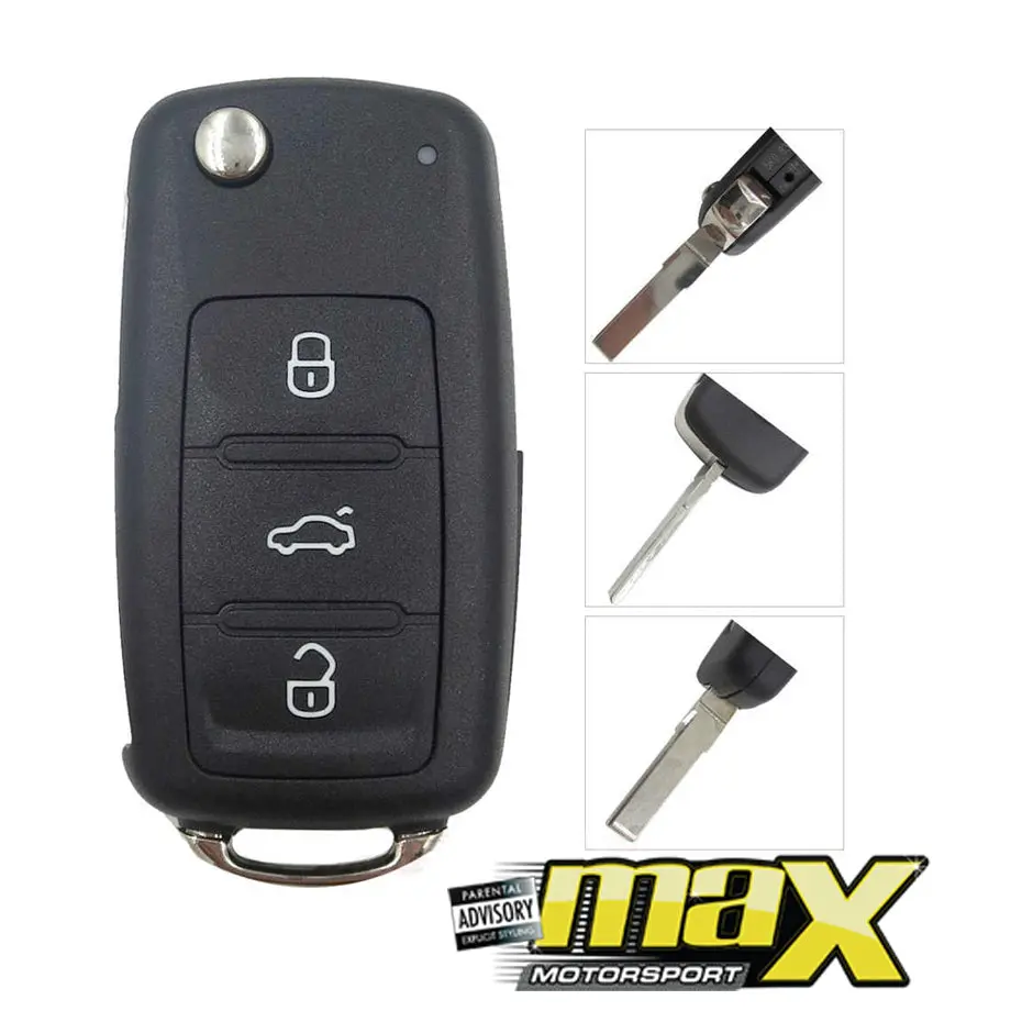 Universal Vw 3 Button Oem Style Blank Switch Blade Key & Casing 1