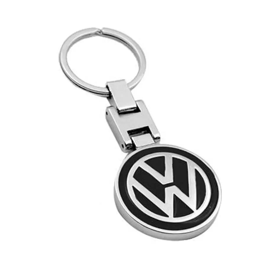 Suitable To Fit - Vw Chrome Branded Key Ring (Black) 1