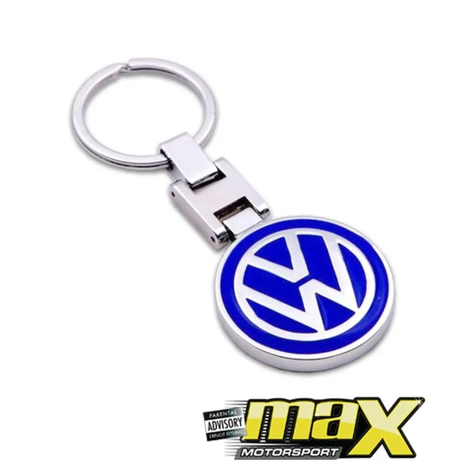 Suitable To Fit - Vw Chrome Branded Key Ring (Blue) 1