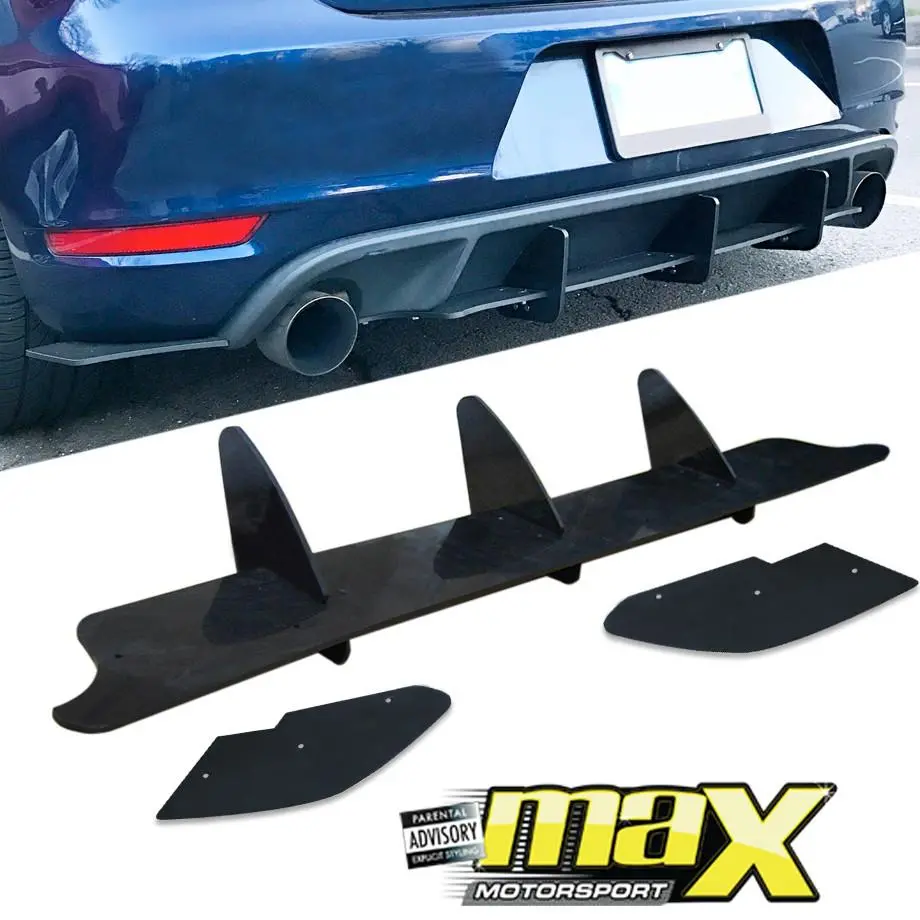 Suitable To Fit - Vw Golf 6 Gti Gloss Black Maxton Style Diffuser 1