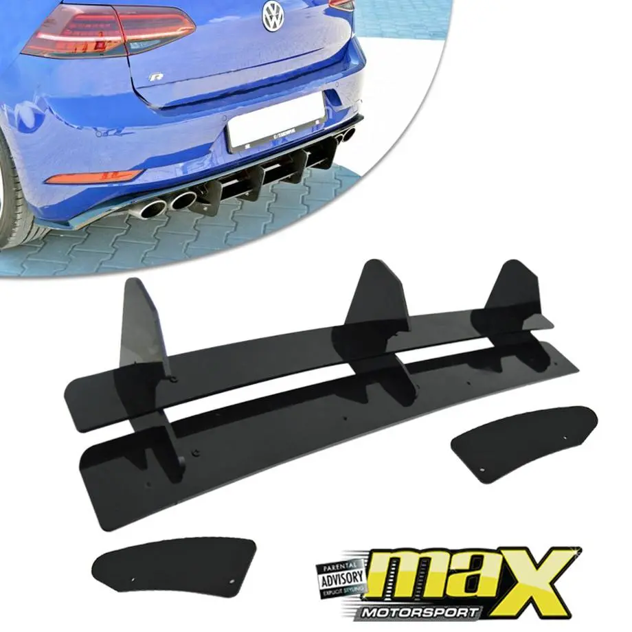 Suitable To Fit - Vw Golf 7.5 R Gloss Black Maxton Style Diffuser 1