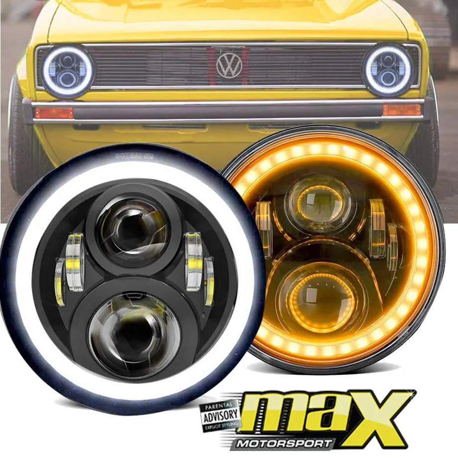 Vw Golf 1 -  7 Inch Jeep Style Led Angel Eye Projector Headlight 1