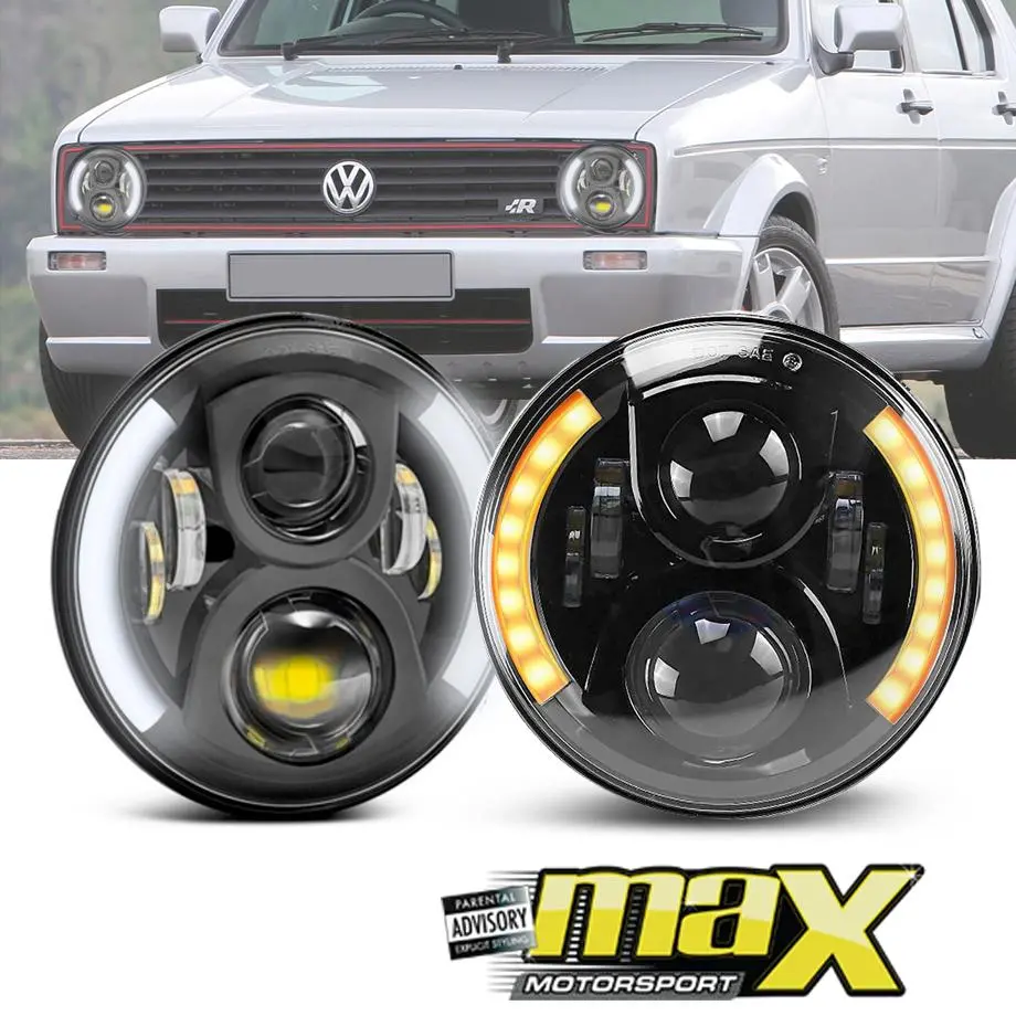Vw Golf 1 - Jeep Style Drl Angel Eye Projector Headlight 1