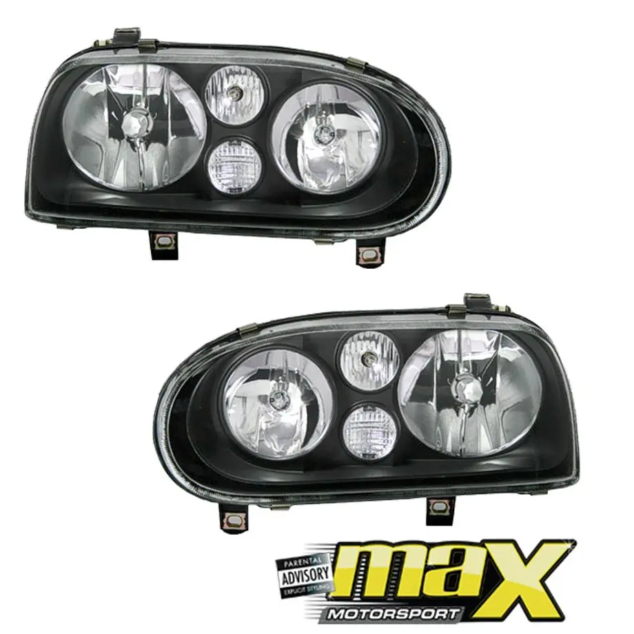 Vw Golf 3 Black Diamond Headlights (Golf 4 Style) 1