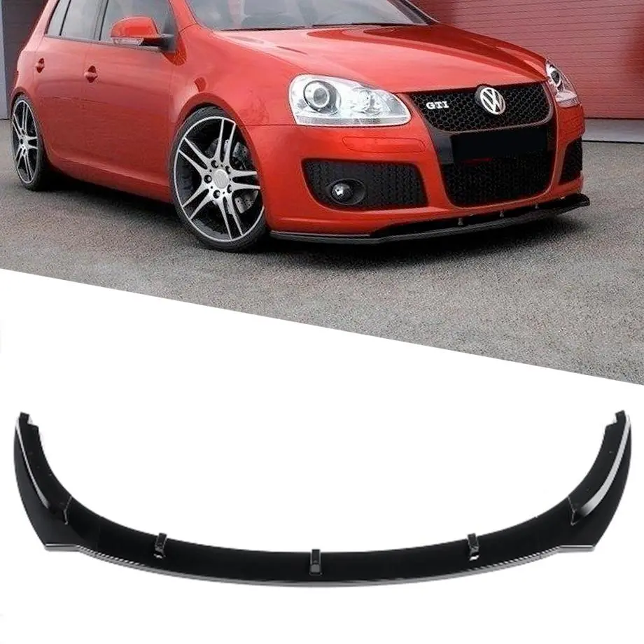 Vw Golf 5 Gti Gloss Black 3-Piece Plastic Front Spoiler 1