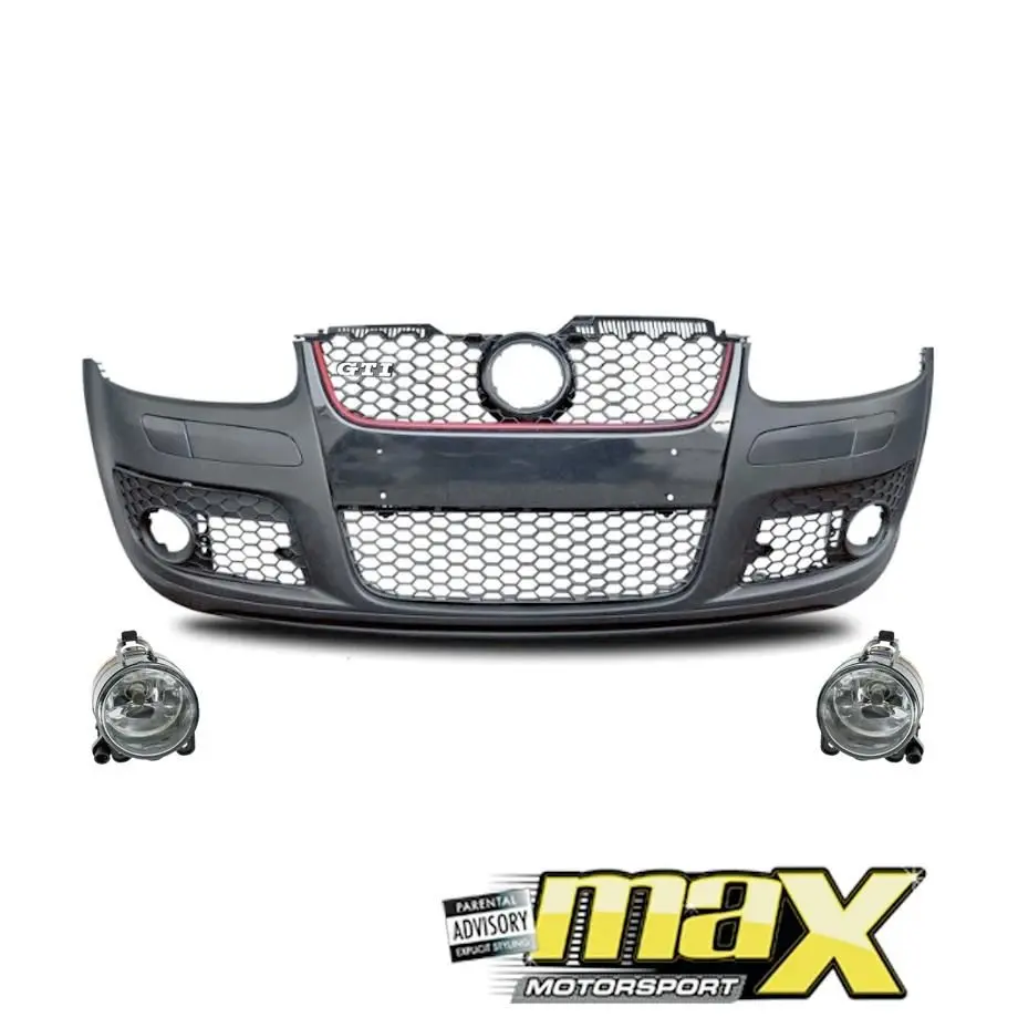Suitable To Fit - Vw Golf 5 Gti Plastic Front Bumper Upgrade With Fog 1