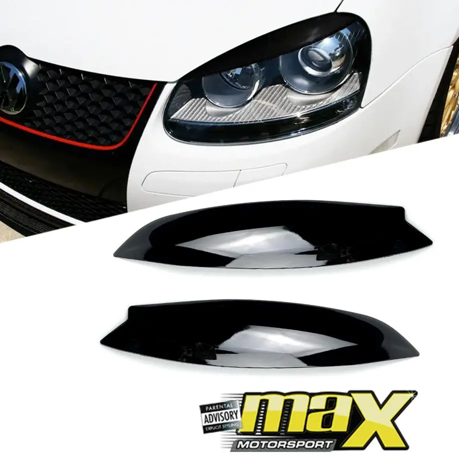 Suitable To Fit - Vw Golf 5 Gloss Black Plastic Eyelids 1