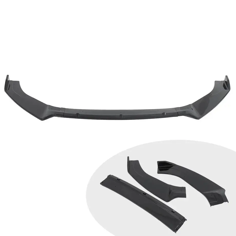 Suitable To Fit - Vw Golf 7 / 7.5 - Gti / R Gloss Black Maxton Style 3-Piece Front Spoiler 1