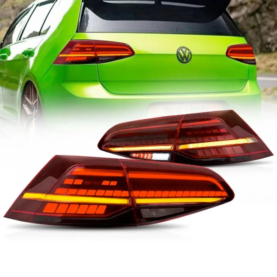 Suitable To Fit - Vw Golf 7 / 7.5 Oem Style Smoked Red Led Sequential Taillights 1
