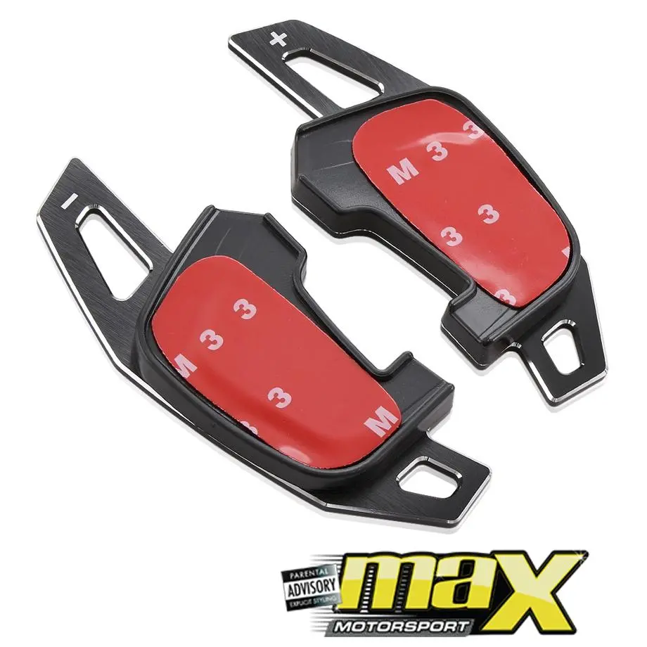 Suitable To Fit - Vw Golf 7 Gti Brush Aluminium Black Paddle Shift Extensions 1