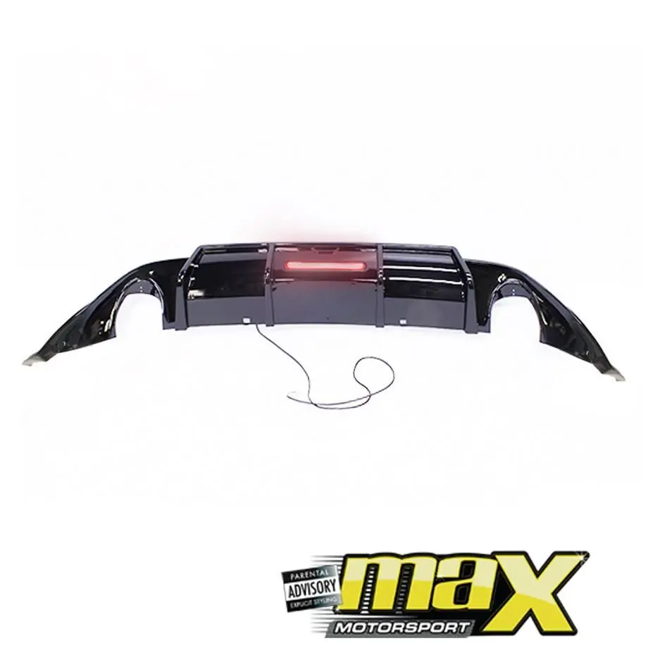 Suitable To Fit - Vw Golf 7 Gti Karbel Style Gloss Black Diffuser With Brake Light 1