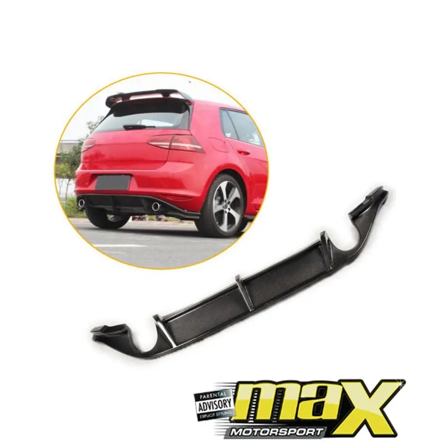 Vw Golf 7 Gti R Zsport Style Carbon Fibre Rear Diffuser Spoiler 1