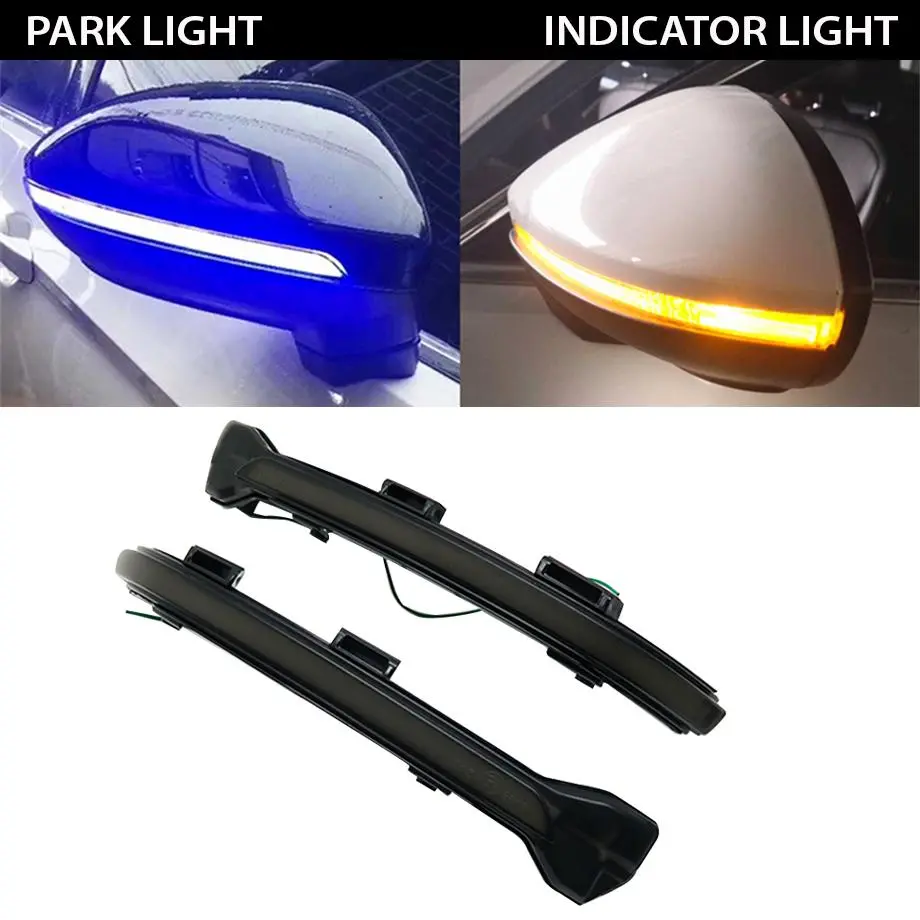 Suitable To Fit - Vw Golf 7 Gti Side Mirror Smoked Led Sequential Indicator Light 2-Colour 1
