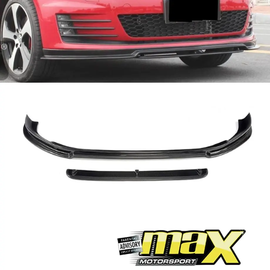 Vw Golf 7-R Kerscher Style Gloss Black 2-Piece Front Spoiler 1